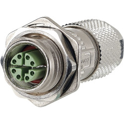 Metz Connect M12 Buchse IP67 gerade Flanschgeschirmt, X-kodiert, Cat. 6A