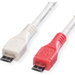 Value USB 2.0 Charge cable, Micro B M/M, 0.3m