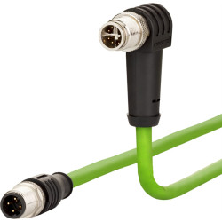 Metz Connect Verbindungsleitung M12 ST-M12 ST, 8-pol X-kodiert, gerade-gewinkelt, 2 m