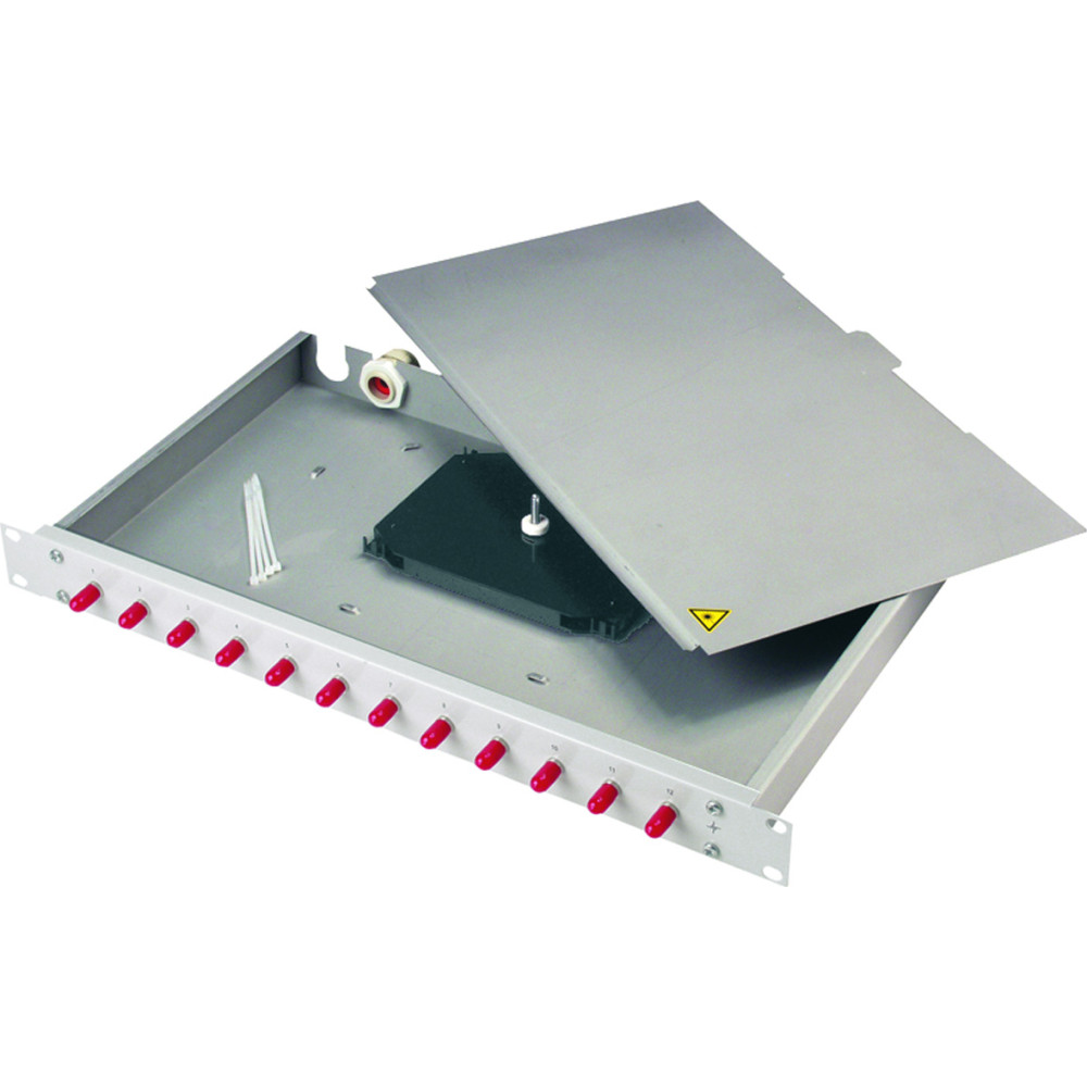 Telegärtner TELEGÄRTNER 19" FO-PP BAS-ECO 1U 12 SCD OM3 nPT, BASIS eco with assembled adaptors