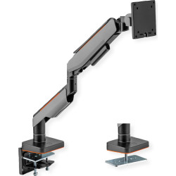 Roline Single LCD Monitor Stand, Gas Spring, Desk Clamp, < 124 cm (49"), Heavy Duty <= 20 kg, 5 Joints