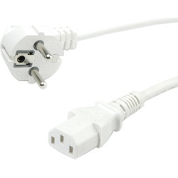 Roline Green Power Cable, straight IEC Connector, white, 0.8 m