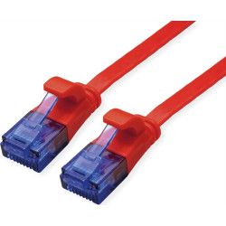 Value UTP Patch Cord, Cat.6A (Class EA), extra-flat, red, 1 m