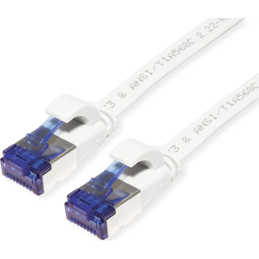 Value FTP Patch Cord, Cat.6A (Class EA), extra-flat, white, 2 m