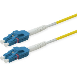 ROLINE Fibre Optic Jumper Cable, Duplex, 9/125µm, OS2, LC/LC, UNIBOOT, yellow, 0.5 m