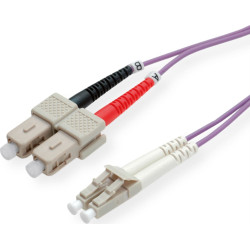 Roline Fibre Optic Jumper Cable, 50/125µm, LC/SC, OM4, violet, 3 m