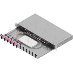 Easylan FO Splice Housing, Grade C 19" 1U, 12 Ports, 6x SC-Duplex, OM4