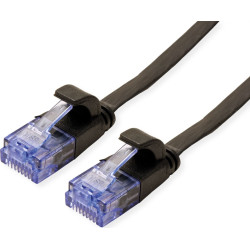 Value UTP Patch Cord, Cat.6a, black, 0.5 m, extra-flat