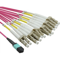 Value MPO Fan-Out Cable 50/125&micro;m OM4, MPO/12x LC, violet, 2 m