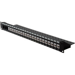 Roline Keystone 19'' Module frame Cat.5/Cat.6, 24 Ports, blank, UTP, black