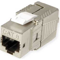 Roline Keystone Jack, Cat.8 (Class I), RJ-45, STP, tool-free, silver, silver