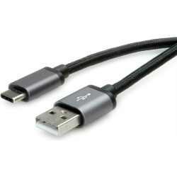 USB 2.0  kabelis A > TypeC, M / M, melns, 1.8m, Roline