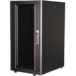 Roline 19-inch network cabinet Basic 22 U, 600x800 WxD Glass door black