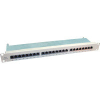 Value Cat.6 (Class E) 19" Patch Panel, 24 Ports, STP, grey