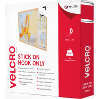 Velcro &reg; Klettband Selbstklebend Nur Haken 20mm x 10m Wei&szlig;