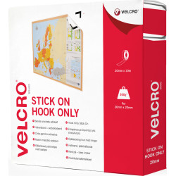 Velcro ® Klettband Selbstklebend Nur Haken 20mm x 10m Weiß