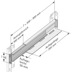 Apranet Gleitschienen 1 Paar, tiefenvariabel 475-800mm