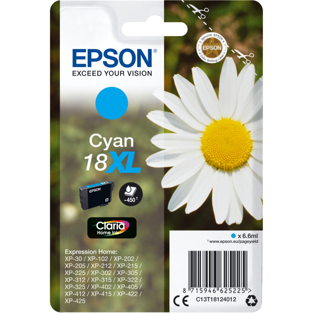 Epson Daisy Singlepack Cyan 18XL Claria Home Ink
