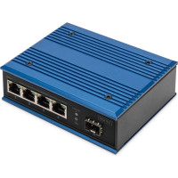Digitus 4 port Gigabit Ethernet network PoE switch, industrial, unmanaged, 1 SFP uplink