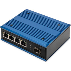 Digitus 4 port Gigabit Ethernet network PoE switch, industrial, unmanaged, 1 SFP uplink