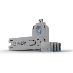 Lindy USB Portschlösser 4xBlau mit Schlüssel