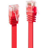 Lindy 1m Cat.6 U/UTP Flat Network Cable, Red