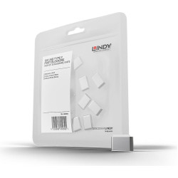 Lindy USB Type C Port Blockers (Without Key) - Pack of 10, White