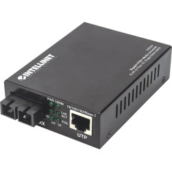 Intellinet Gigabit PoE + Medienkonverter SC Singlemode 20km