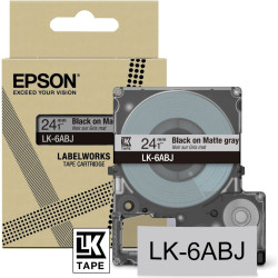 Epson Matte Tape – Grey/Black 24mm(8m) – LK-6ABJ
