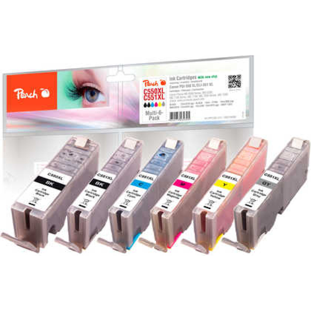 Peach PI100-312 tintes kārtridžs Foto melns, Foto ciāna, Foto pelēks, Foto fuksīna, Foto dzeltens