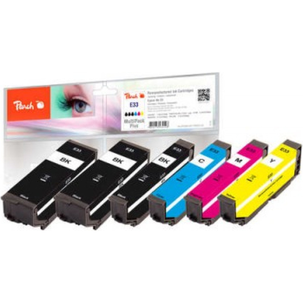 Peach 0F320142 tintes kārtridžs 6 pcs Saderība Standarta produktivitāte Zils, Tirkīzzils, Fuksīns, Dzeltens