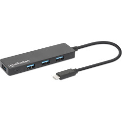 Manhattan 164924 interfeisa centrmezgls USB 3.2 Gen 1 (3.1 Gen 1) Type-C 5000 Mbit/s Melns