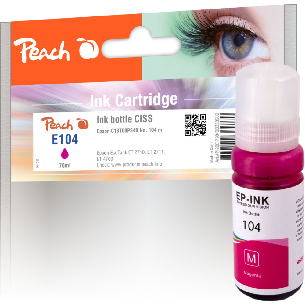 Peach PI200-799 tintes kārtridžs 1 pcs Saderība Standarta produktivitāte Fuksīns