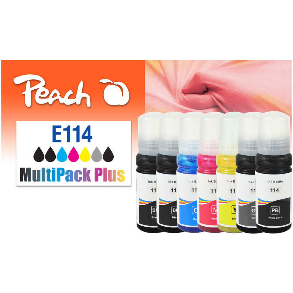 Peach 321707 tintes kārtridžs 7 pcs Saderība Standarta produktivitāte Melns, Tirkīzzils, Pelēks, Fuksīns, Dzeltens