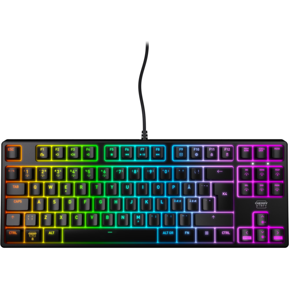 Cherry K4V2 TKL tastatūra Speļu USB QWERTY Ziemeļvalstu Melns