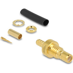Delock SMB jack for crimping RG-174 / RG-316 with matching shrink tube