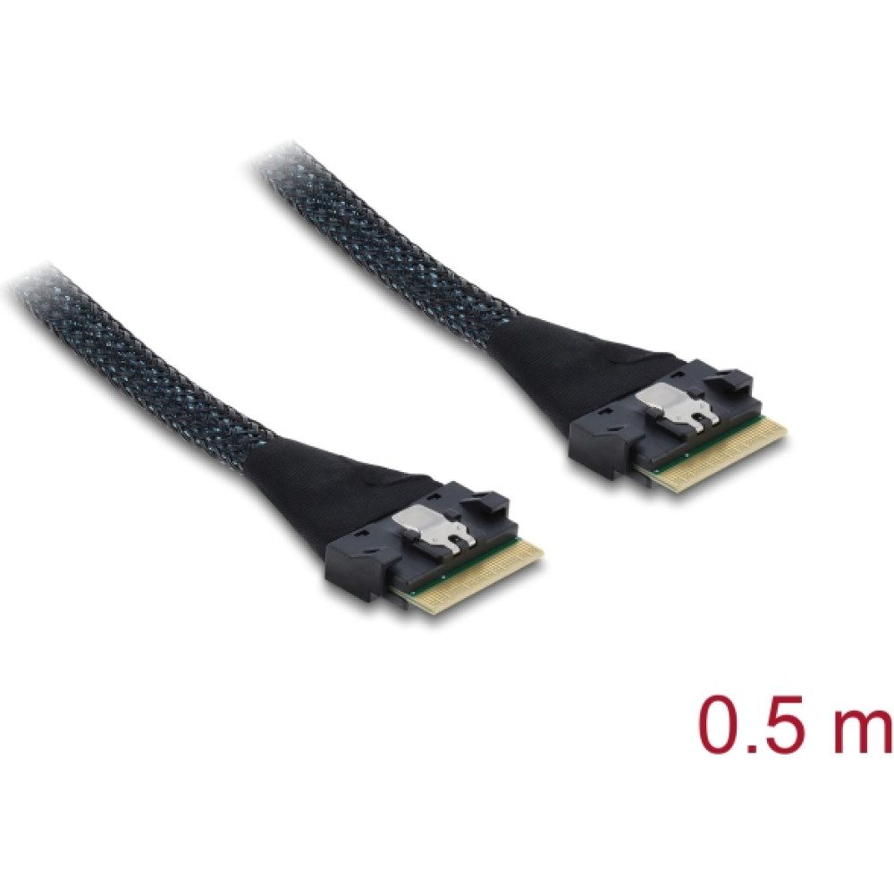 Delock PCIe 4.0 Cable Slim SAS SFF-8654 8i to Slim SAS SFF-8654 8i 0.5 m