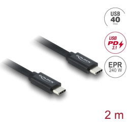 Delock Coaxial USB 40 Gbps cable USB PD 3.1 240 W 2 m