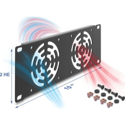 Delock 10&Prime; 2U Rack Cover for 2 fans 80 x 80 mm dark grey
