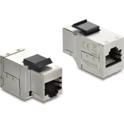 Delock Keystone Module coupler RJ45 jack to RJ45 jack Cat.6A with black plastic latch shielded