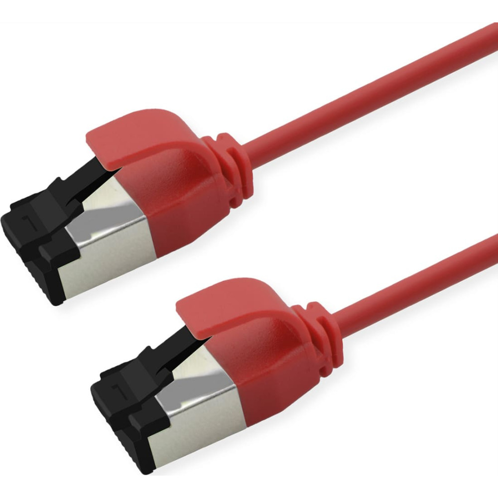Roline S/FTP Patch Cord Cat. 8.1 (Class I), LSOH, Slim, PoE, red, 3 m