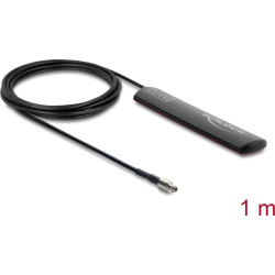 Delock LTE Antenna TS9 plug 1.5 dBi omnidirectional fixed with connection cable RG-174 1 m adhesive mounting outdoor black