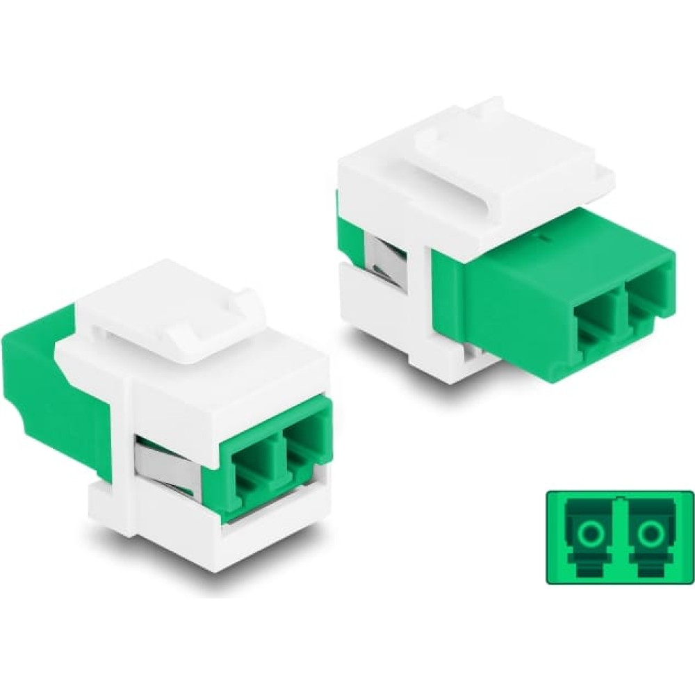 Delock Keystone Module LC Duplex female to LC Duplex female green / white
