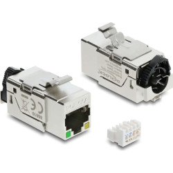Delock Keystone Module RJ45 jack Cat.6A STP with PoE LED