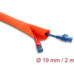 Delock Cable Protection Sleeve self-closing 2 m x 19 mm orange