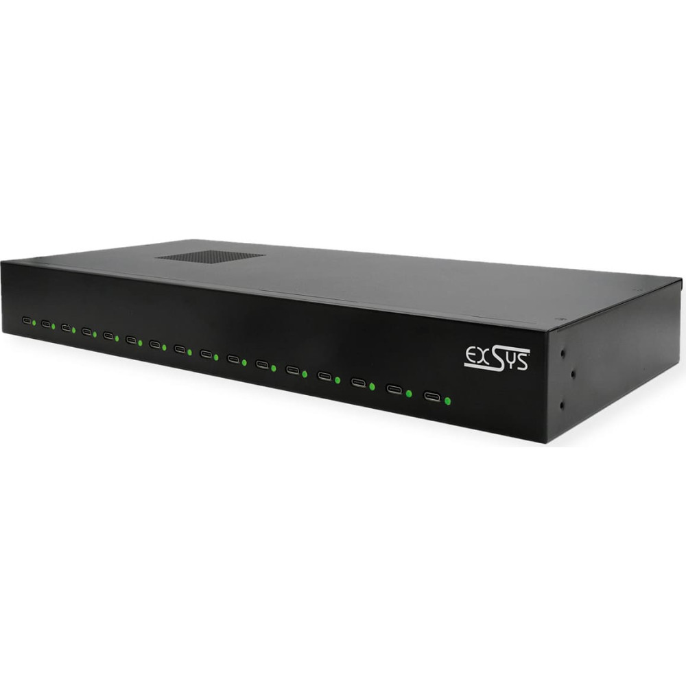 Exsys EX-11016 16 Port USB-C Highpower Ladestation 480W