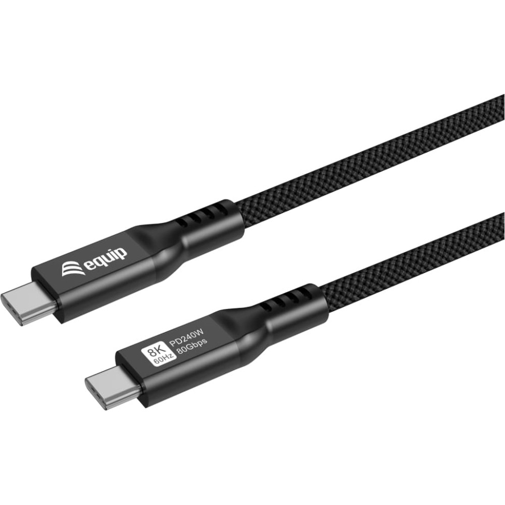 Equip 128441 USB kabelis USB4 Gen 4x2 1,2 m USB C Melns