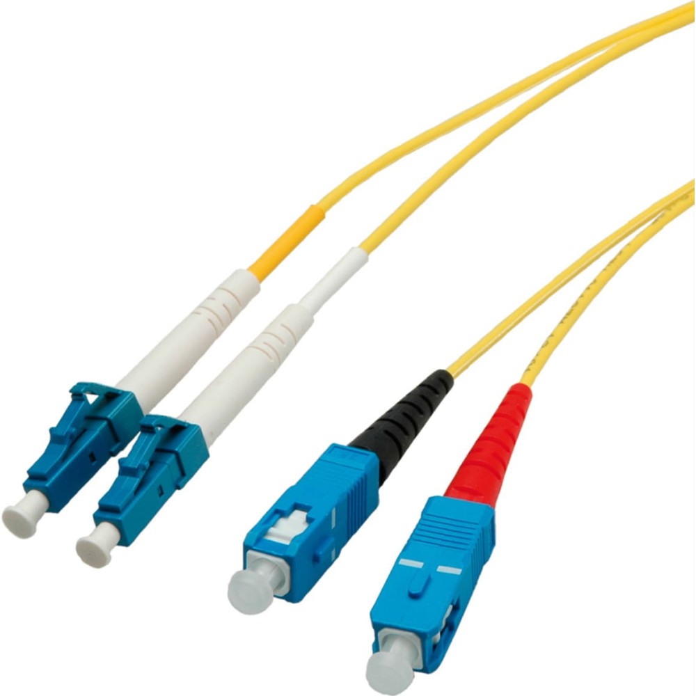 Divers Quality LWL-Kabel Single Mode E9/125&micro;m OS2, LC/SC, gelb, 1 m