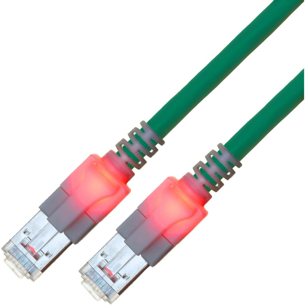 Easylan S/FTP DualBoot LED Patch Cable Cat.6 (Class E), LSOH, turquoise, 25 m