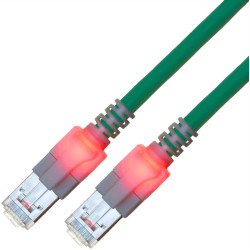 Easylan S/FTP DualBoot LED Patch Cable Cat.6 (Class E), LSOH, turquoise, 25 m